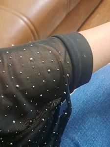 Elegant Black Sequined Top