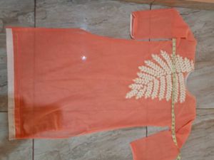 Peach Embroidered Tunic