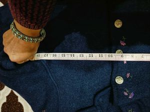 Elegant Navy Blue Embroidered Jacket