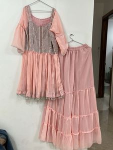 3 PCs Princess Barbie Flare Partywear Suit Set