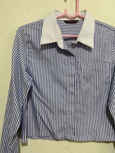 blue striped shirt