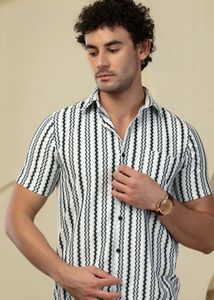 Half Slevves Men Opaque Shirt Brand New