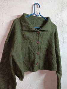 PLUS SIZE Winter Knit Cropped Cardigan Sweater