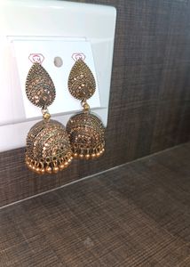 Oxidised Golden Jhumka