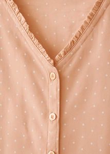 Peach  Shirt With Polka Dots +Freebies 2 Lip color