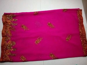 Decorated Rose Saree