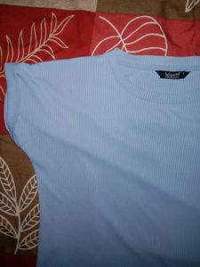 Light Blue Ribbed Tee