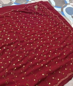 Maroon Georgette Saree For Women🥻