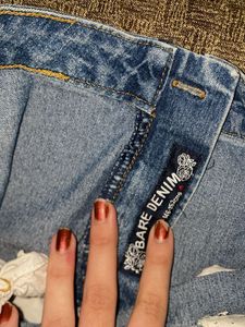 Denim Mini Skirt with (free) waist chain