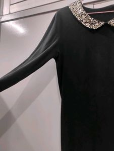Black Dress w/ Sequin Collar