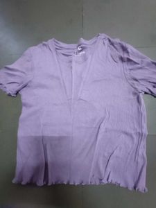 Cute Purple T-Shirt & Black White Fully Stichebal