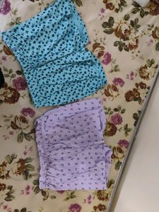 Women Blue 💙 And Lavender 🪻 Summer Cotton Shorts
