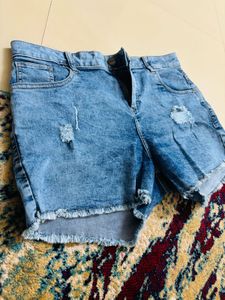 Distressed Denim Shorts