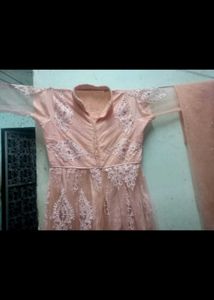 Peach Embroidered Anarkali
