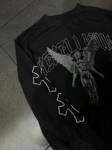 Rebellious Gothic Angel Oversized Tee
