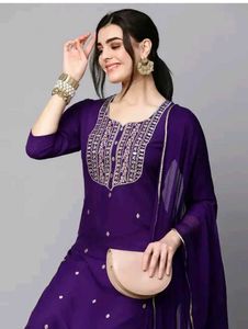 Embroidered Purple Kurta