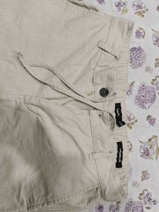 Beige Casual Trousers