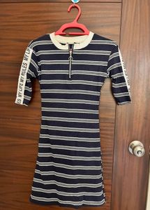 Striped Bodycon Blue Dress