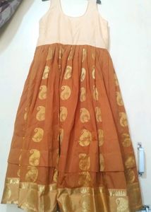 Elegant Paisley Gold Border Ethnic Gown
