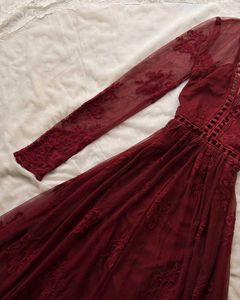 Burgundy Lace Maxi Dress