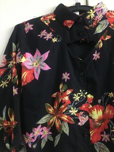 Women Black Floral All Over Printed Shirt