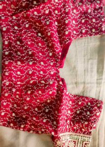 Red Embroidered Women's Blouse
