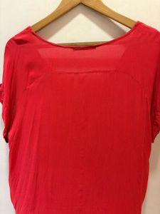 Beautiful Red V-Neck Tunic Top