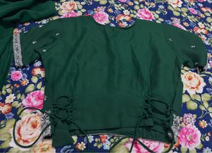 Green Embellished Blouse