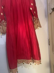 Red Embroidered Kurta Set