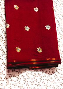 Elegant Maroon silk Embroidered Saree
