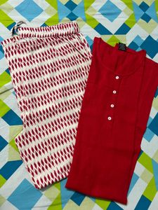 Red Kurta Set