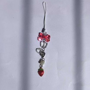 Red Strawberry Phone Charm
