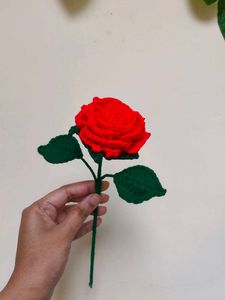 Crochet Red Rose - Handmade