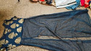 Blue Kurti With Slit Cut