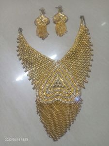 1gm Gold Necklace &amp; Earrings Set