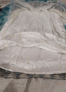 Beautiful Off White Gown With Two Tone Net Fabric