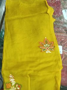 Yellow &amp; Red Dress Material
