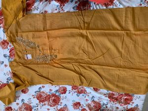 Dress Material Musturd Yellow And Blue