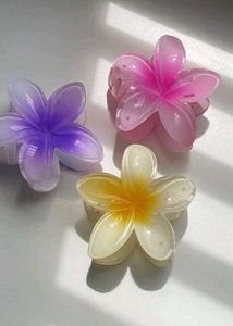 Flower Hair Claw Clips - Set of 3