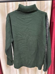 Ribbed Turtle Neck Pullover Sweater