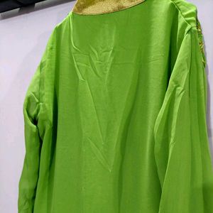 Green Embroidered Sparrow Jacket Kurta