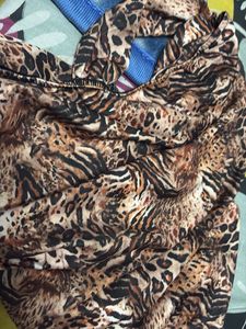 Animal Print One Shoulder Top