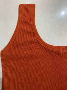 Rust Ribbed Tank Top