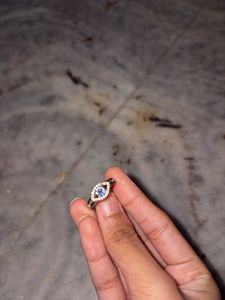 Cute Eye Blue Silver Ring