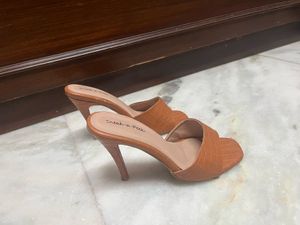 Brown Heeled Mules