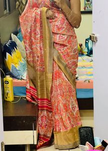 Beautiful cotton Linen saree without blouse