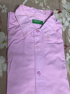 Benetton Pink Button-Down Shirt