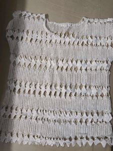 White Crochet Top
