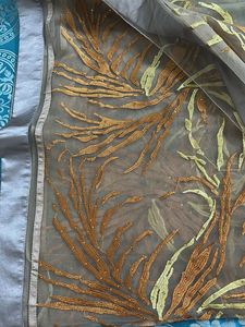 Embroidered Net Saree For party Outlook