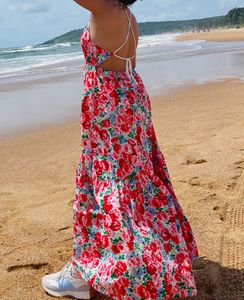 Backless Designer Flower Dress